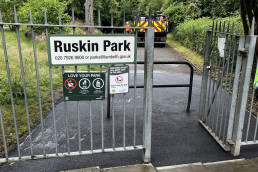 New surfacing at a park entrance