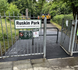 New surfacing at a park entrance