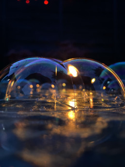 Competition entry showing bubbles on a leaf