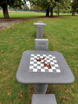 New chess table in the park