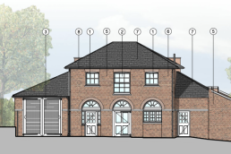 Proposed front elevation of stable block
